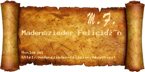 Madenszieder Felicián névjegykártya